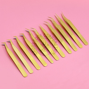 ชุดแหนบต่อขนตาปลอมแบบด้ามจับเพชรสีทองฉลากตามสั่ง - Product Image 2