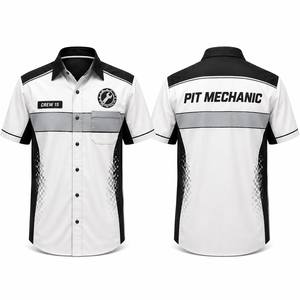 เสื้อทีมแข่งมอเตอร์ไซค์แบบสั่งทำพิเศษ แขนสั้น คอปก ติดกระดุม ชุดแข่งรถ ชุดยูนิฟอร์มสำหรับวันแข่งขัน - Product Image 3