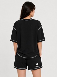 Premium <b>Women</b> Summer 2-Piece <b>Shorts</b> <b>Set</b> with <b>Short</b> Sleeve 100% Cotton Breathable Comfort & Modern Style <b>for</b> Daily/Casual Use - Product Image 5