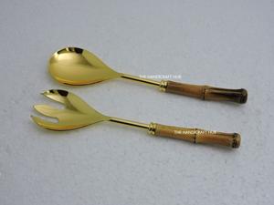 Ensemble de saladiers faits à la main avec des poignées décoratives en métal, design filaire en acier inoxydable et laiton, pour la cuisine - Product Image 2