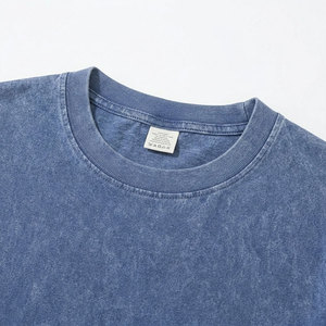 Men's Casual <b>Acid</b> Wash Vintage T-Shirts High Street Cotton <b>Drop</b> Shoulder with Custom O-neck Print Short Sleeves - Product Image 4
