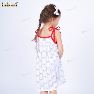 Traje de Baño Casual para Niñas Twirl & Shine, ODM OEM en Vietnam DR4258, Estampado Otoñal con Apliques de Algodón - Product Image 4