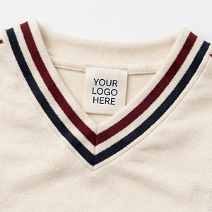 Sweat-shirt à col en V personnalisé pour homme, en coton molletonné de qualité supérieure, style universitaire, sweat-shirt de collège, logo personnalisé OEM ODM - Product Image 2
