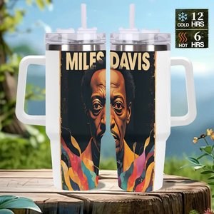 Stainless Steel Tumbler 40oz Large Capacity With Handle For <b>Coffee</b> Or Tea - Product Image 2