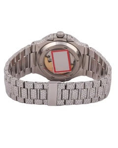 VVS Moissanite Iced Out Hip Hop <b>Watch</b> Bust Down <b>Diamond</b> <b>Watch</b> 925 Silver Luxury Quartz White Strap Wholesale - Product Image 2