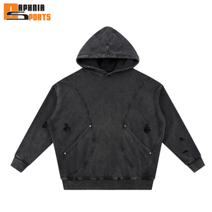 Sudadera con capucha de invierno de moda para hombre, 380 g/m², pesada, desgastada, al por mayor, oversize, con lavado a la piedra vintage, personalizada digitalmente - Product Image 5