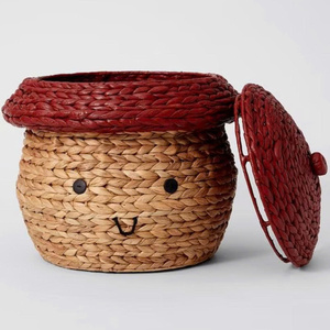 Cesta de Almacenamiento para Niños Hecha a Mano con Jacinto de Agua Natural, Cesta de Lavandería en Forma de Hongo, Precio de Fábrica de Vietnam - Product Image 1