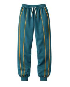 Conjunto Deportivo Personalizado para Hombre en Verde Azulado con Ribete en Naranja, Chaqueta con Cierre Completo y Pantalones Deportivos, Fabricante de Ropa Deportiva Personalizada - Product Image 4