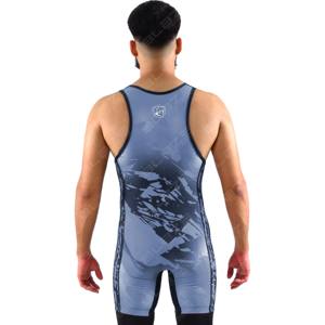 Singlet de lutte lavé de grande taille imprimé personnalisé de haute qualité pour hommes Spandex/coton anti-rétrécissement et séchage rapide - Product Image 5