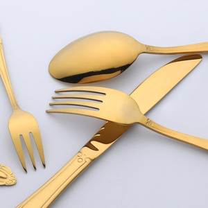 ชุดช้อนส้อมทองคำขายส่งสำหรับโรงแรม ร้านอาหาร งานแต่งงาน ส่งออก - Product Image 6