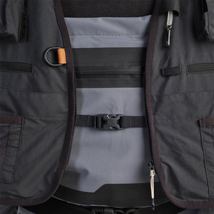 Chaleco de Pesca Transpirable para Hombre con Múltiples Bolsillos y Cierre de Cremallera, Ropa de Verano para Exteriores, Estilo Casual, Negro - Product Image 5