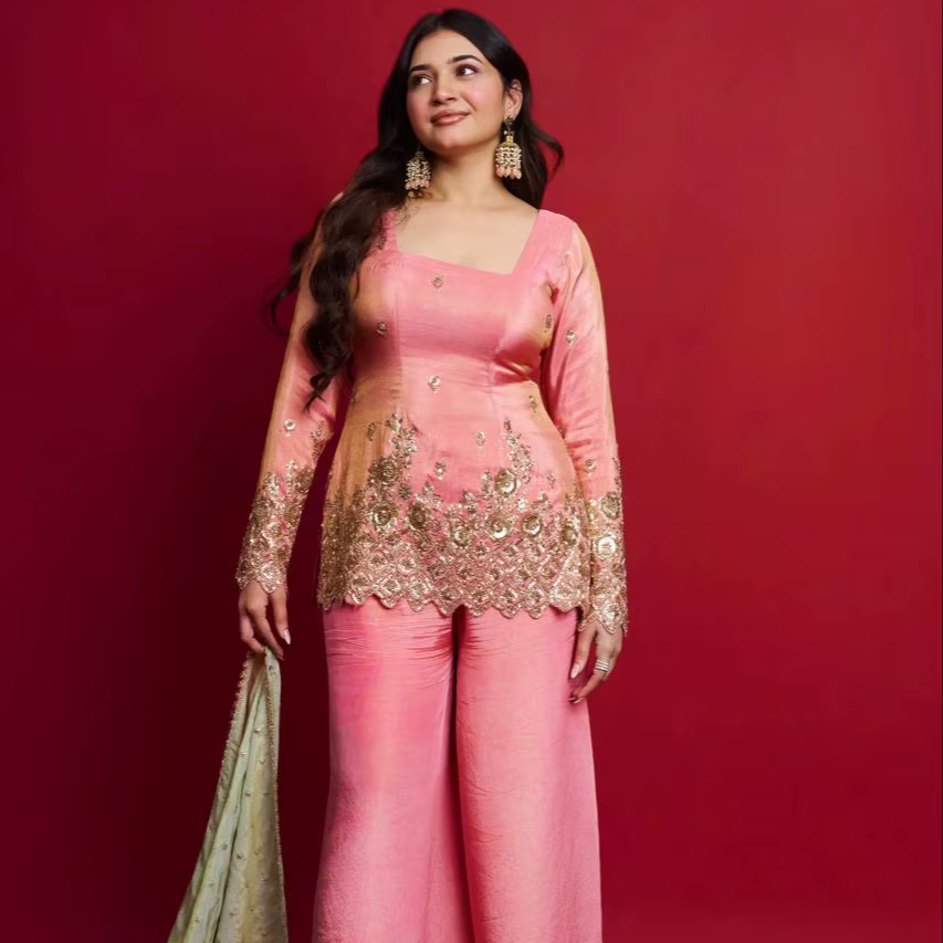 chinese dress ladies Function Wear ivory color Ready to wear Plazo suit for women  Lehenga  Closet
