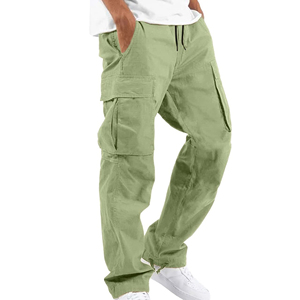 Custom Men Cargo Pants Wholesale Durable Multi Pocket Workwear <b>Trousers</b> <b>Elastic</b> <b>Waist</b> OEM ODM Apparel Manufacturing Supplier - Product Image 1