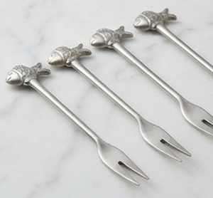 Ensemble de 4 fourchettes en acier inoxydable ACMI au design moderne en forme de tête de poisson, nouveauté, compatibles lave-vaisselle, pour fêtes et usage quotidien, vente chaude - Product Image 2