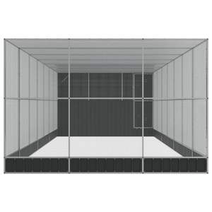 Volière avec extension Argent 358.7 "x 119.3" x 85 "Fournitures pour oiseaux en acier - Product Image 4