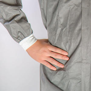 Combinaison de protection grise avec capuche et poignets élastiques pour vêtements de travail de sécurité - Product Image 6