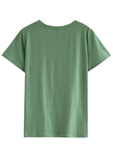 Camiseta Casual de Cuello Redondo para Mujer, Nueva Moda, Ecológica, 100% Algodón, con Logotipo Personalizado y Color en Contraste, en Pedidos al por Mayor - Product Image 6