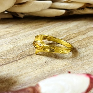 Vintage Design Boho <b>Citrine</b> <b>Rings</b> Boho Brass <b>Rings</b> Women 18k Gold Plated Minimalist Geometric Starburst Jewelry Wholesale/OEM - Product Image 5