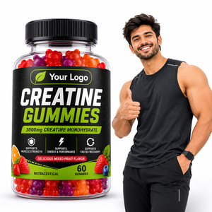 Mixed Berry <b>Creatine</b> Gummies Soft Chewable Fruit Flavored Gummy Product with Convenient Serving Format Custom Label Packaging - Product Image 1