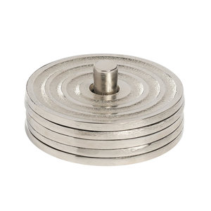 Elegant Round Shape Silver Finished Metal Coaster For Office <b>Table</b> Coffee Tea Holder Stylish <b>Table</b> <b>Protection</b> And Catering Use - Product Image 2