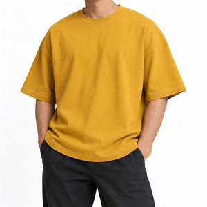 เสื้อยืดผู้ชายทรงหลวม น้ำหนักมาก แขนสั้น ผลิตจากผ้าฝ้าย 100% เป็นมิตรต่อสิ่งแวดล้อม สีสันตามสั่ง พิมพ์ลายดิจิทัล สไตล์ฮิปฮอป - Product Image 1