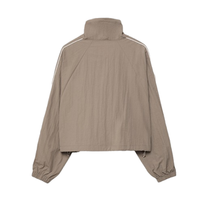 Chaqueta Cortavientos para Mujer, Color Sólido, Cuello Alto, Mangas Largas, Resistente al Viento, Cierre de Cremallera, Chaqueta Corta de Poliéster - Product Image 2