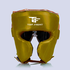 อุปกรณ์ป้องกันศีรษะสำหรับชกมวยแบบเปิดหน้า ยี่ห้อ Top Fight สีแดง ทำจากวัสดุ PU ป้องกันคางเต็มรูปแบบ พร้อมสายรัดแบบ Hook and Loop สำหรับผู้ใหญ่ เหมาะสำหรับศิลปะการต่อสู้ - Product Image 5
