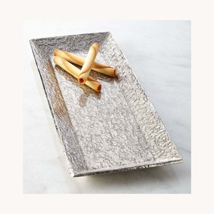 Luxury Metal Snacks Serving Tray Premium Tea Coffee <b>Dessert</b> Presentation Tray For Home Hotel And Restaurant Use - Product Image 1