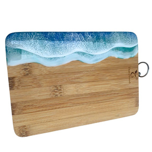 Elegant Wooden Resin Coaster <b>Set</b> Epoxy Coasters Custom Printed Coasters for Drinks Luxury Blue Resin Style 2026 - Product Image 1