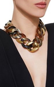 Collar de Cuerno de Búfalo para Mujer, Estilo Clásico, con Engaste de Bisel, Bañado en Rodio Negro, Hecho a Mano, Natural, de Alta Calidad, Regalo - Product Image 2