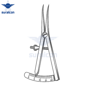 Calibrador Castroviejo de 8 cm / 3-1/4 Pulgadas, Curvo, Rango de Medición de 20 mm, Precisión, Acero Inoxidable, Oftálmico, Quirúrgico - Product Image 5