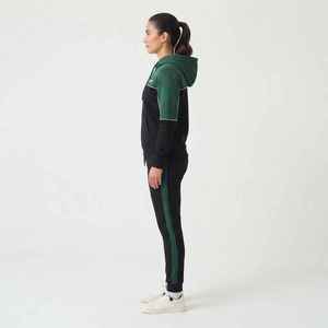 Women's Color Blocked Hooded Tracksuit <b>Set</b> With Pocket Regular Fit Sporty Style All Seasons <b>Knitted</b> 100% Cotton Pullover - Product Image 4