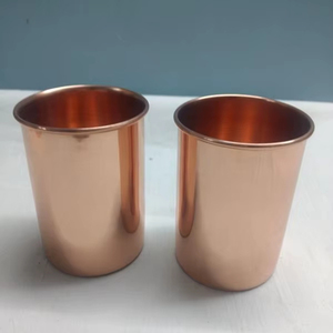 Contemporary Copper Glass Tumbler Stylish Ayurvedic Drinking Water Cup Metal <b>Drinkware</b> Export Supplier - Product Image 1