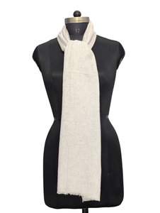 Elite <b>White</b> Herringbone Stole, 28x80 Inch Handmade Wool Acrylic Scarf, Best Comfortable Winter Fiber <b>Wrap</b> Shawl for Women - Product Image 4