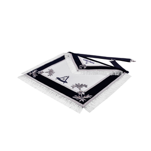 Delantal Masónico Premium de la Logia Azul con Flecos de Hilo Blanco, Diseño Personalizado, Nombre de la Logia Personalizado con Bordado Personalizado de las Logias Masónicas - Product Image 3