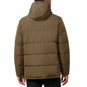 Chaqueta de plumón para hombre, talla grande, cuello alto, acolchada, de cuero, para invierno. - Product Image 5