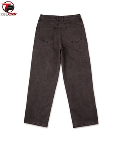 Dark Wash <b>Cargo</b> Jeans <b>Wide</b> <b>Leg</b> Denim Pants Casual Streetwear Workwear Trousers for Men lightweight denim <b>cargo</b> pants - Product Image 1