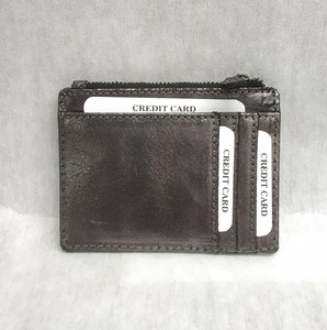 Leather Card <b>Holder</b> RFID Coin Pouch <b>Wallets</b> Vintage Fashion Stylish Pouch Metal Zip Black Men & Women Gifting Box Packing Export - Product Image 3