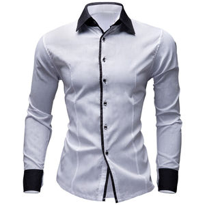 Camiseta de Manga Larga para Hombre, Blanca con Detalles en Contraste, Estilo Casual Elegante, Tejido de Punto, Diseño con Estampado Fotográfico, Cuello Redondo, Poliéster/Algodón Transpirable - Product Image 6