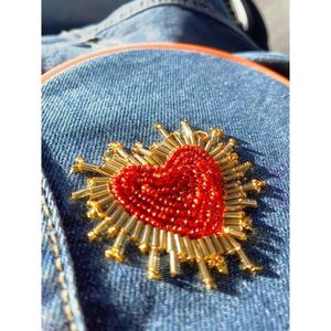 Applique brodée de feuilles vertes perlées, patch botanique fait main en perles de rocaille pour vêtements, sacs, chapeaux, textiles - Product Image 5