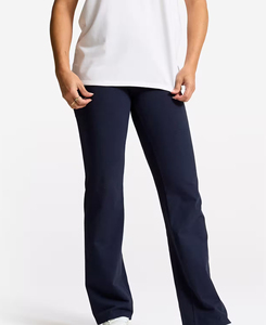 Lightweight <b>Women</b> <b>Navy</b> Blue Full Length <b>Legging</b> Mid Waist Elastic Waist Spandex Cotton Blend Breathable Solid Color Simple Style - Product Image 1