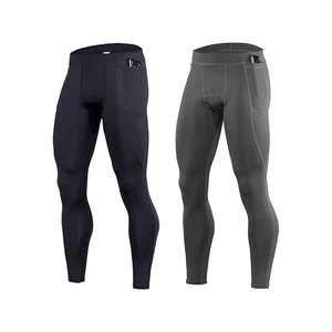 Pantalones de Compresión para Hombre, Protección UV, Leggings Deportivos para Gimnasio y Yoga, Paquete de 1 o 2, para Entrenamiento Atlético - Product Image 1