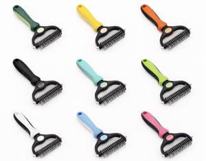 Hot Selling Wholesale Stainless Steel Pet Grooming <b>Dog</b> Cat Comb <b>Slicker</b> <b>Brush</b> Deshedding Massaging Tool DC-1709 Custom Brand OEM - Product Image 6
