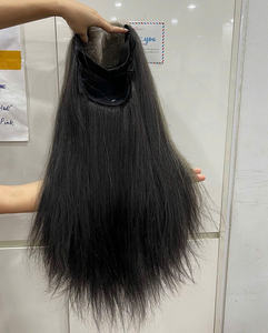 Pelucas de cabello humano de primera calidad, peluca de cabello gris, peluca de cabello liso vietnamita, extensión de cabello con cierre de encaje, color liso - Product Image 2