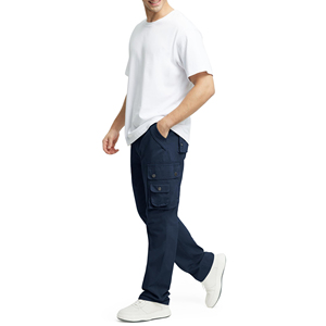 Pantalones Cargo de Estilo Casual para Hombre, Corte Relajado, Estilo Retro, Pantalones de Pierna Ancha con Múltiples Bolsillos, Diseño Clásico - Product Image 4