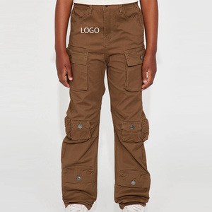 กางเกงคาร์โก้แฟชั่นสำหรับเด็กกางเกงคาร์โก้ผ้าฝ้ายสีพรีเมี่ยมกางเกงคาร์โก้เข้ารูปใส่สบาย - Product Image 1