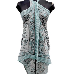 Cotton Hand Block Print Beach Wear <b>Sarong</b> One Piece <b>Bikini</b> <b>Sarongs</b> Dress Hand Made <b>Sarongs</b> 100% Cotton Floral Pareos - Product Image 3