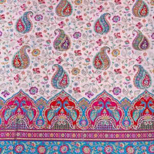 Sublime Blush Pink Paisley Peacock Daman 54 Inches Lightweight Crepe Fabric Dazzling Sequin Embroidery Anarkali Kurti Outfit - Product Image 6