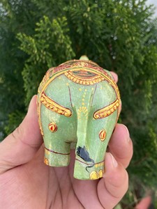 Hand Carved Hand Painted Aventurine <b>Elephant</b> Statue Indian Jade Lucky <b>Elephant</b> Crystal <b>Decor</b> OEM ODM Wholesale - Product Image 5