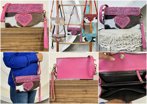 กระเป๋าคลัทช์หนังวัวแท้ลายหัวใจสไตล์ตะวันตก ปี 2026  แบบสะพายข้าง สายปรับได้ เหมาะสำหรับผู้หญิง - Product Image 3